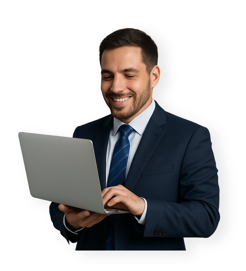 Experto RetailBeat con laptop